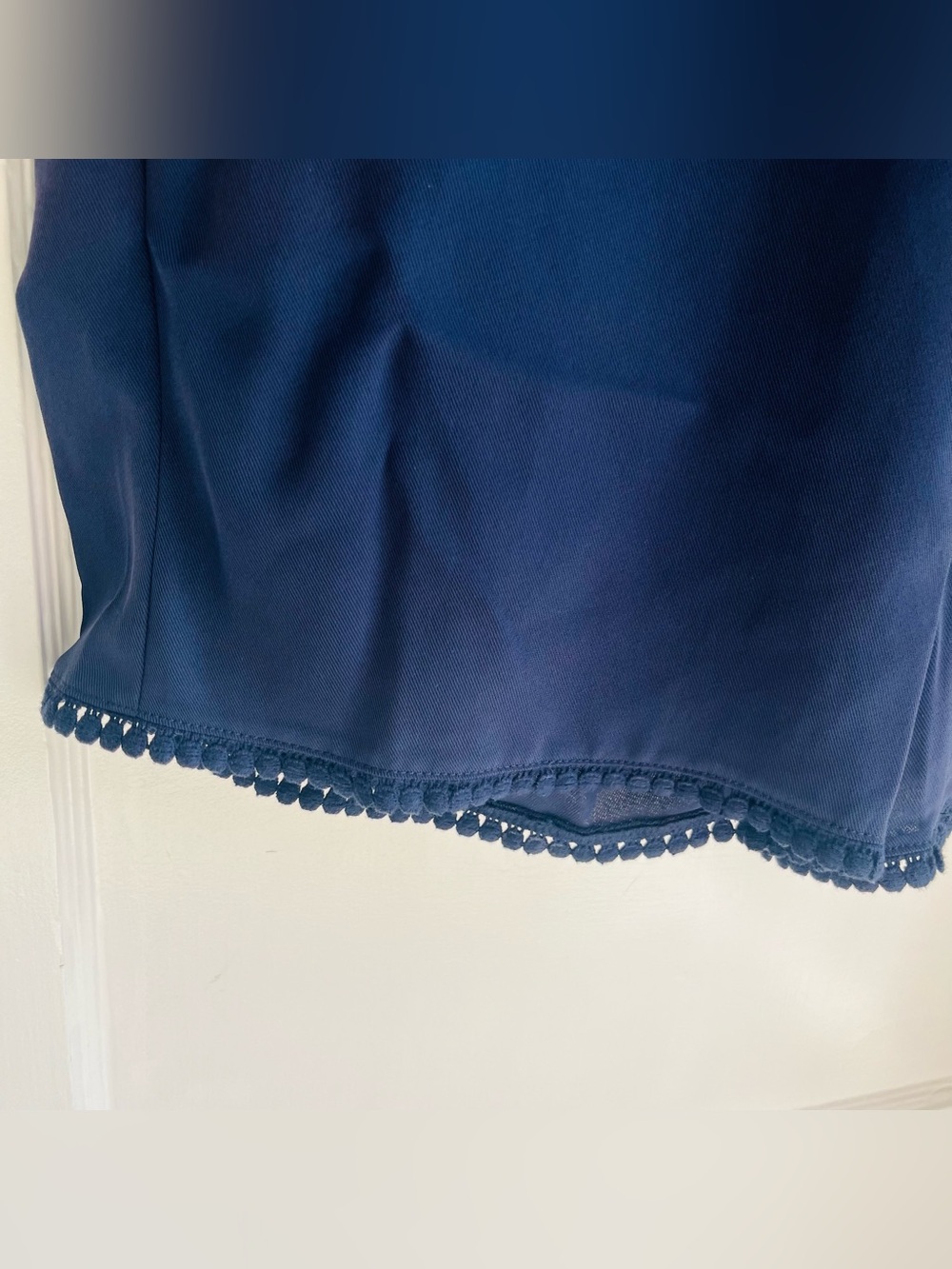 Ann Taylor Navy Blue Wide Leg Romper Jumpsuit Size 6 Flutter Sleeve Pockets - Picture 10 of 13